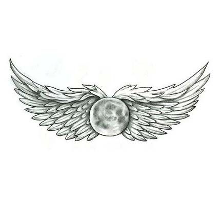 moon angel tattoo - Google Search Angle Wing Tattoos, Wings Tattoo Design, Angle Tattoo, Black Background Quotes, Luna Tattoo, Angel Wings Drawing, Simpsons Tattoo, Wing Tattoo Designs, Goddess Tattoo