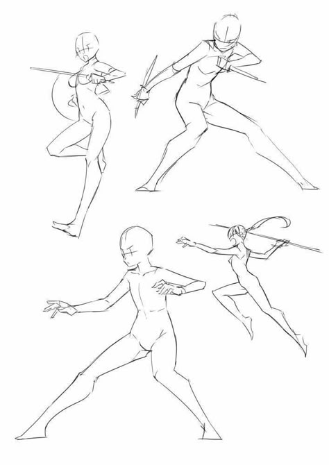 Bent Knees Drawing Reference, Action Base Pose, Knight Reference Drawing Pose, Female Battle Poses Reference, Forshorting Poses Drawing, Female Battle Poses, Warrior Woman Sketch, Dagger Poses Reference Drawing, Art Bases Poses