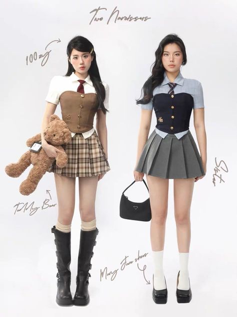 Preppy Kpop Outfits, Aesthetic Cheerleader Outfits, Kpop Survival Show Uniform Ideas, Royale High Uniform Outfit, Preppy Uniform Outfits, Kpop Uniform Outfit, Korean Cheerleader Outfit, Kpop School Outfits, Fall Royale High Outfits