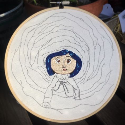 No photo description available. Coraline Embroidery, New Project, Coraline, Embroidery, On Instagram, Instagram, Art