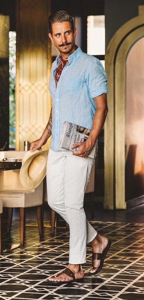 White Linen Trousers Outfit Men, Caribbean Outfits Men, Men’s Linen Shirt, Men’s Linen Outfit, Sorrento Outfits, Mens Linen Shirt Outfit, Mens Linen Pants Outfit, Linen Men Outfit, Mens Linen Outfit