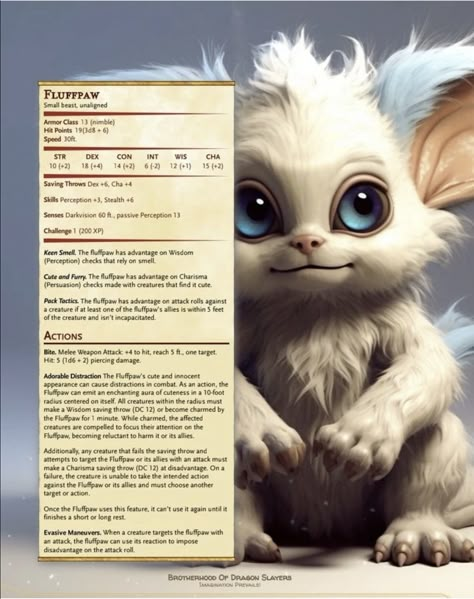 Dnd Pet Companion, Dnd Beasts, Dnd Pets, 5e Monsters, Dnd Creatures, Dnd Stats, Wild Shape, Cute Animal Quotes, Dungeons And Dragons 5e