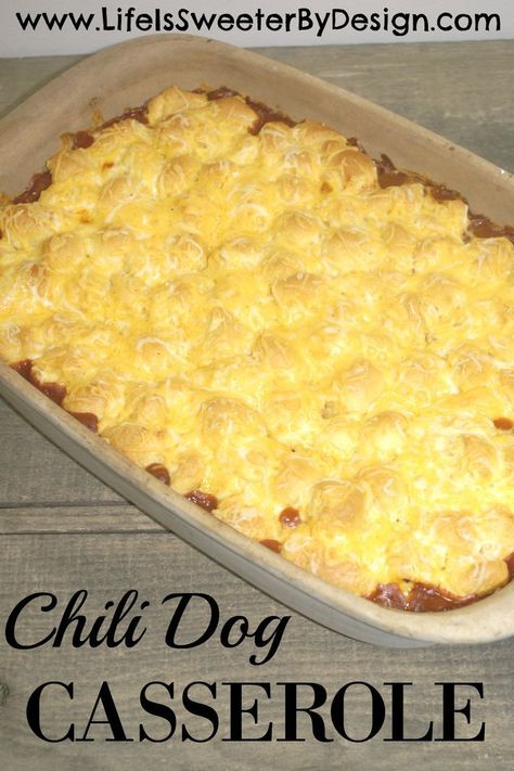 Leftover Chili Recipes, Hot Dog Casserole, Chili Dog Casserole, Leftover Chili, Meat Chili, Chili Dog, One Pan Meal, Chile Recipes, Chili Dogs