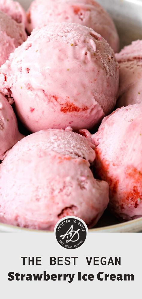 Vegan Strawberry Ice Cream, Vegan Strawberry Shortcake, Lime Ice Cream, Strawberry Cheesecake Ice Cream, Vegan Ice Cream Recipe, Easy Ice Cream Recipe, Plant Based Desserts, Peanut Butter Ice Cream, Cheesecake Ice Cream