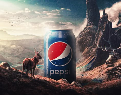 Pepsi poster Pepsi Social Media Design, Pepsi Poster Design, Photomanipulations Ads, Product Manipulate, Pepsi Photography, Pepsi Poster, Pepsi Advertisement, Drinks Ads, Pepsi Ad