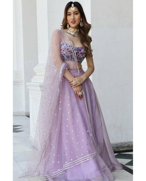 Unmissable deal! Fashioncave lavender Colur Embellished & Embroidered Lehenga Choli Set with Dupatta, now at an incredible price of ₹2999.00! Grab it now! Lavender Lehenga, Durga Pooja, Purple Lehenga, Ghaghra Choli, Lehenga Choli For Women, Choli For Women, Organza Lehenga, Net Blouses, Lavender Blouse