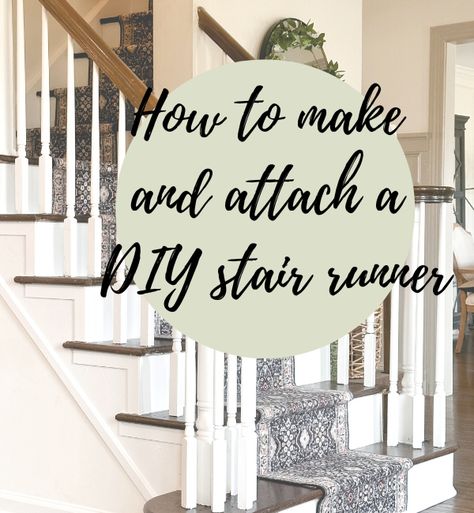 DIY Stair Runner with Corner Turn Diy Stair Runner With Landing, Diy Stair Runner, Pine Stair Treads, Landing Stairs, Carpet Spot Cleaner, Stair Runner Installation, Carpet Treads, Staircase Landing, Staircase Makeover