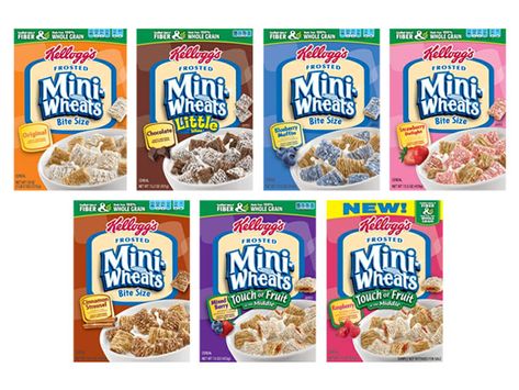 Cereal Eats: We Try All the Flavors of Kellogg's Frosted Mini-Wheats | Serious Eats Mini Wheats Cereal, Frosted Mini Wheats, Cereal Packaging, Mini Wheats, Chocolate Cereal, Wheat Cereal, Power Smoothie, Strawberry Delight, Fruit Filling