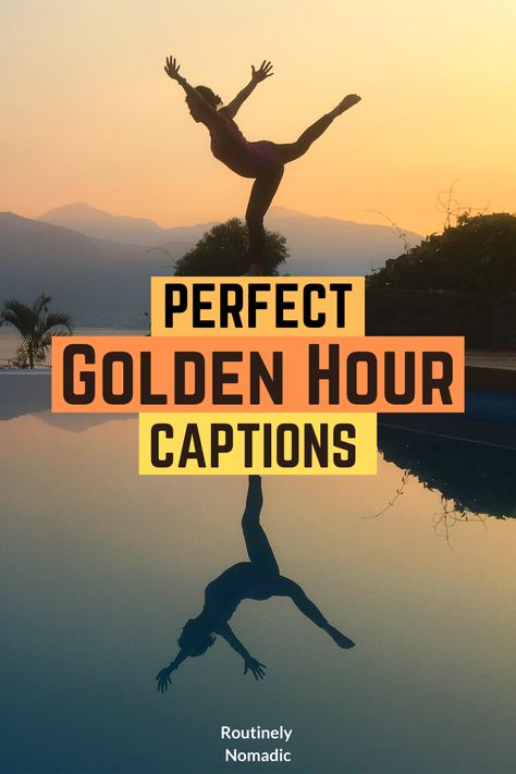 Did you just have the most amazing during the golden hour and are now looking for the perfect golden hour captions for Instagram? Here are ideas for captions about the golden hour that are cute, funny or short, for selfies for Insta, and a few funny ones too. Find the best one that fits your experience, for Instagram selfie, picture or just inspires you! Short Caption For Sunset Picture, Caption For Sunlight Pictures, Sunlight Picture Captions, Sunkissed Photo Captions, Captions For Sunkissed Pictures, Sunset Selfie Captions, Sunlight Captions For Instagram, Golden Days Quotes, Gold Captions For Instagram