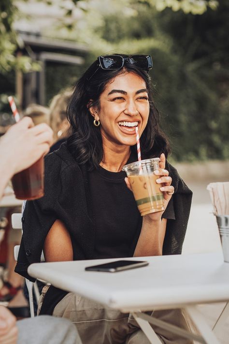 Friends having a coffee and talking at a cafe | premium image by rawpixel.com / Felix Having Coffee Aesthetic, People Drinking Coffee Aesthetic, Editorial Coffee Photography, Cafe Shots Photography, Cafe People Photography, People Drinking Coffee Photography, Drinking Coffee Photoshoot, Coffee And People, Friends At A Cafe