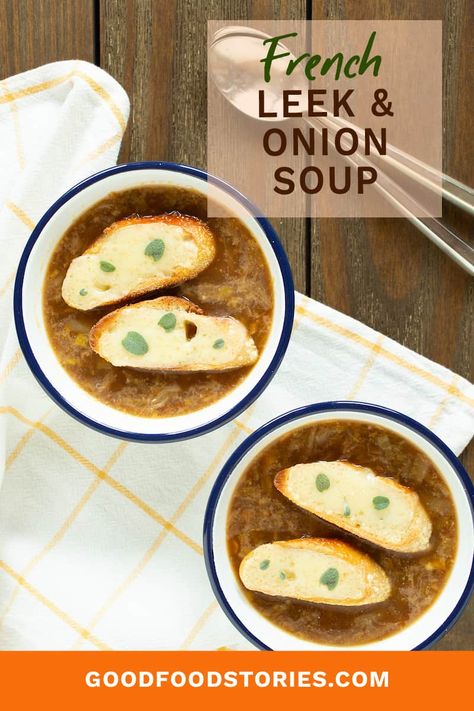 French Onion Soup With Leeks, Soup Recipes Leek, Magical Leek Soup, Leak Soup French, Leek Soup French Women, Soup With Leeks, Spring Soups, Onion Soup Recipe, Moms 60th