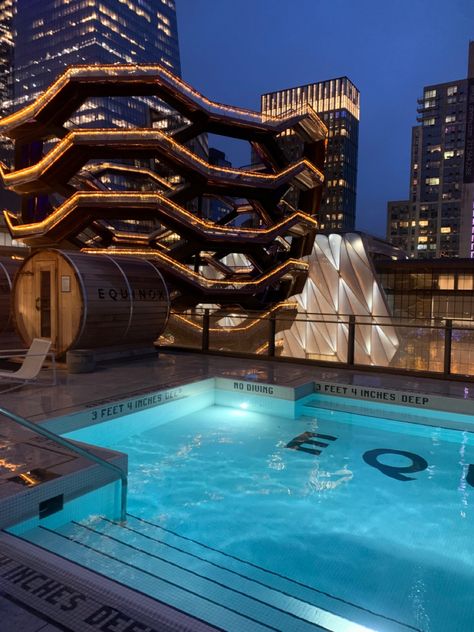 Equinox Hudson Yards, Equinox Aesthetic, Nyc November, Nyc Summer, Hudson Yards, The Vessel, Trust Fund, Nyc Photography, Rooftop Pool