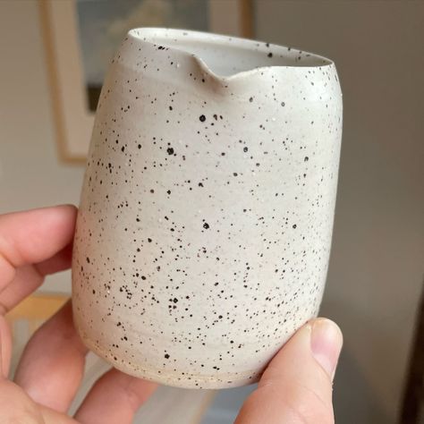 Loving this new speckled clay with Marcos matte white glaze! What do u think of speckles??! Speckle Glaze, Speckled Clay, April 3, Pottery Designs, White Glaze, Glaze, Ceramics, On Instagram, White