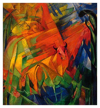 C A M O U P E D I A: Franz Marc as a WWI German artillery camoufleur Peisaj Abstract, Franz Marc, Detroit Institute Of Arts, German Expressionism, Hur Man Målar, German Art, Oil Painting Reproductions, Painting Reproductions, Landscape Canvas