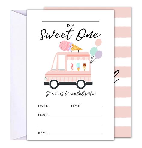 PRICES MAY VARY. Ice Cream Truck Birthday Invitation Ice Cream Sweet One Modern 1st Birthday Party First Ice Cream Truck Birthday, Truck Birthday, Thanksgiving Celebration, Ice Cream Truck, Modern Invitation, 1st Birthday Party, 1st Birthday Parties, Birthday Party Invitations, Birthday Party Themes