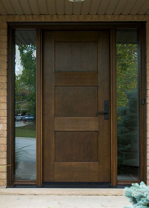 Rustic Wood Front Door, Modern Farmhouse Doors, Rustic Farmhouse Front Door, Front Door Systems, Craftsman Style Front Doors, Arched Front Door, Wood Front Door, Door Glass Inserts, Rustic Front Door