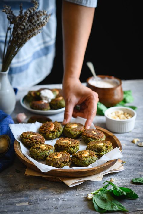 Hara Bhara Kabab Hara Bhara Kabab Photography, Hara Bhara Kebab, Christmas Supper, Hara Bhara Kabab, Garlic Yogurt, Ginger Green Beans, Yogurt Dip, Evening Snacks, Perfect Appetizers