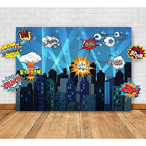 Batman Party Favors, Superhero Backdrop, Birthday Wall Decoration, Birthday Party Props, Superhero Classroom, Super Hero Theme, Avengers Party, Fest Temaer, Batman Party