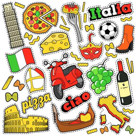 Travel Outfit Spring, Vector Doodle, Scrapbook Videos, Doodle Icon, Venetian Mask, Comic Style, Sticker Patches, Vector Clipart, Travel Scrapbook