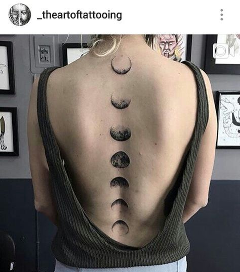 Luna Tattoo, Full Moon Tattoo, About Moon, Moon Phases Tattoo, Moon Tattoo Designs, Thigh Tattoos, Tattoo Girls, Spine Tattoo, Spine Tattoos