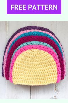 Basic Crochet Beanie Pattern, Baby Beanie Crochet Pattern, Crochet Baby Hats Free Pattern, Crochet Baby Cap, Baby Hat Free Pattern, Beanie Pattern Free, Easy Crochet Hat Patterns, Crochet Beanie Pattern Free, Crochet Adult Hat