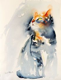 Martine Saint Ellier - Site de saumurclipart ! Watercolor Impressionism, Watercolour Birds, Watercolor Cats, Animals Tattoo, Cats Art Drawing, Hur Man Målar, Watercolor Cat, Cats Art, Watercolor Art Lessons