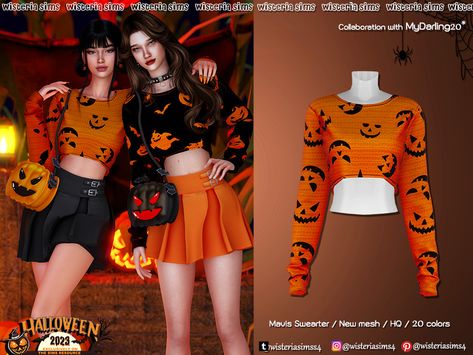 The Sims Resource - Halloween 2023 - Mavis Sweater Sims 4 Cc Clothes Halloween, Sims4 Halloween Cc, Sims 4 My Little Pony Cc, Sims 4 Fall Cc Clothes, The Sims Recourse, Sims 4 Cc Halloween Costumes, Sims 4 Halloween Costumes, Sims 4 Cc Halloween, Sims 4 Halloween Cc