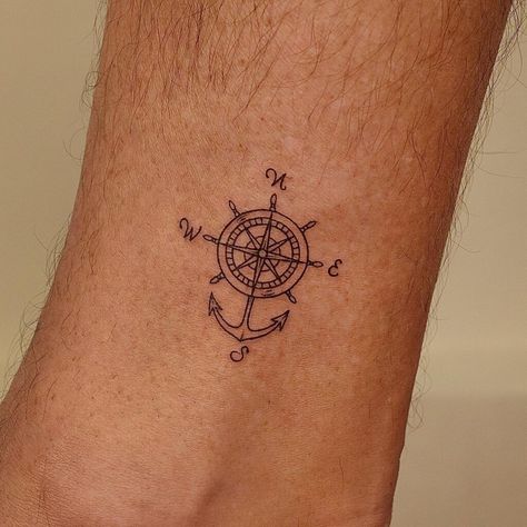 Compass And Anchor Tattoo, Anchor Compass Tattoo, Geometric Compass Tattoo, Geometric Compass, Best Compass, Anchor Tattoo Design, Compass Tattoo Design, Upper Arm Tattoos, Intricate Tattoo