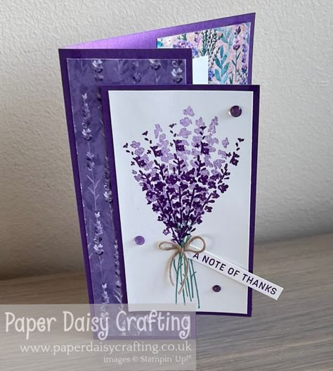 Stampin Up Purple Birthday Cards, Painted Lavendar Cards, Stampin Up Lavender Suite, Su Perennial Lavender Cards, Stampin Up Lovely Lavender, Purple Cards Handmade, Stampinup Painted Lavender, Stampin Up Perennial Lavender Dsp, Lovely Lavender Stampin Up Cards