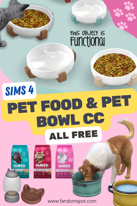 We all love our pets, and your Sims are likely the same way. So let's add some realism into your next build with these custom pet food CC packs! You'll find dog bowls, cat bowls, water rdishes, and bags of pet food for dogs & cats alike. Sims 4 Cc Dog Crate, Sims 4 Cc Pet Water Bowl, Sims 4 Cc Dog Toys, Sims 4 Cc Automatic Pet Feeder, Sims 4 Dog Download, The Sims 4 Cats And Dogs Cc, Ts4 Cats And Dogs Cc, Sims 4 Dogs Cc, Sims 4 Cc Pets Furniture