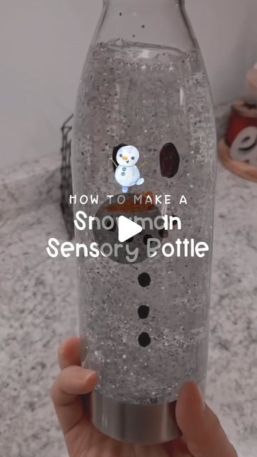 Jamie Robinson on Instagram: "❄️ Snowman Sensory Bottle ❄️ This is an old video of mine, but it’s perfect for the season! materials needed: •water bottle (this one was $1 at Walmart) •clear Elmer’s glue •water •snowflake sequins •silver sequins •glitter •permanent markers (black & orange) #winterwonderland #sensoryplay #Sensorybottles #snowman #wintersensoryplay #daycareteacher #calming #calmdown #preschoolteachers #childcare #diy #diyforkids #sensorybottle #craftymom" Winter Sensory Bottles, Diy Photo Ornaments, Fun Experiments For Kids, Fun Experiments, Mindful Activities, Snow Blizzard, Water Bottle Crafts, Sensory Bottle, Diy Water Bottle