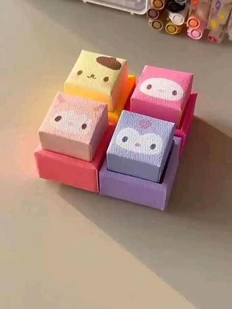 Cute Matchbox Crafts, How To Make A Box From Paper, Crafts To Make With Popsicle Sticks, Crafts To Do With Toilet Paper Rolls, Cute Craft Ideas Diy, Mini Jar Ideas, Crafts With Cardboard Boxes, Cute Crafts Paper, Card Board Craft Ideas