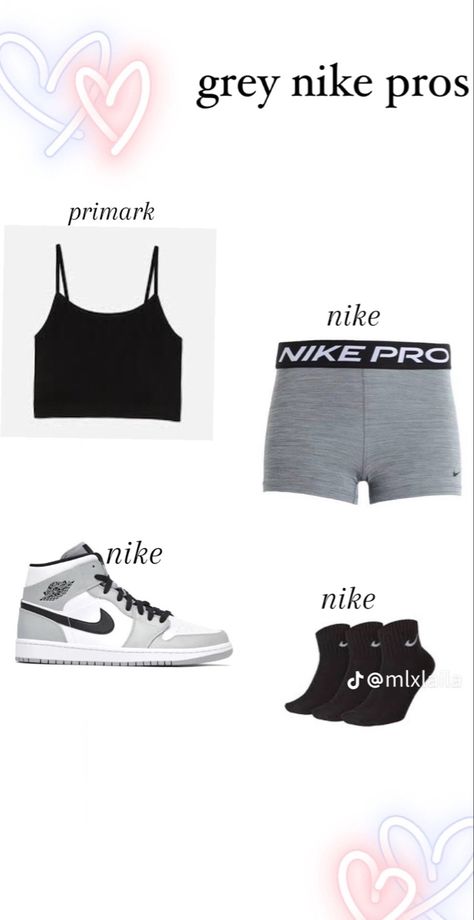 Grey Nike Pros Outfit, Nike Pros Under Sweatpants, Nike Pros Under Sweatpants Outfit, Fitted Nike Athletic Shorts With Go-dry, What To Wear With Nike Pros, Nike Pros And Sports Bras, Outfits With Nike Pros, Nike Pros Outfit, Nike Pro Outfit