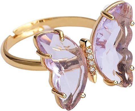 Quinceañera Purple, Gifts For Her 2022, Butterfly Couple, Rings Butterfly, Couple Rings Gold, Ring For Women Gold, Princess Elsa Dress, Butterfly Rings, Open Cuff Ring