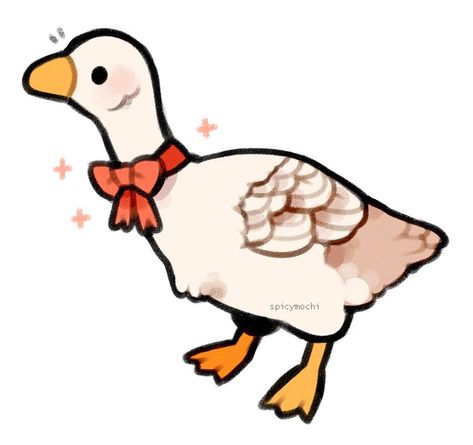 Goose Aesthetic, Goose Drawing, Duck Drawing, Cottagecore Art, Duck Art, A Duck, White Duck, Cute Little Drawings, 영감을 주는 캐릭터