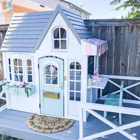 Costco Playhouse, Cedar Playhouse, Custom Playhouse, Playhouse Makeover, Playhouse Kits, Wood Playhouse, Custom Backyard, Diy Playhouse, Backyard Playhouse