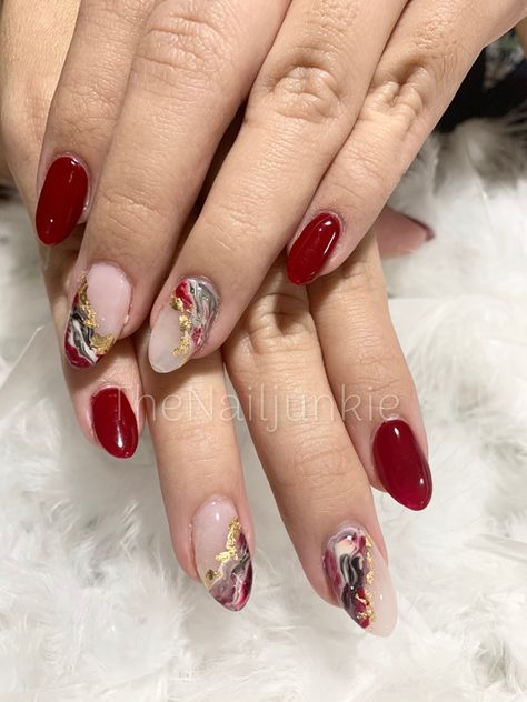 Nails. Red Marble, Marble And Gold, The Marble, Marble Effect, Do It, Marble, I Love, Nails, Red