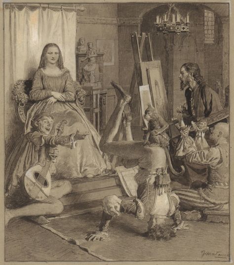 DaVinci Painting the Mona Lisa, in Mark Howland's Fortunino Matania Comic Art Gallery Room Fortunino Matania, Virgil Finlay, Illustrations Of Women, Royalty Art, Art Teaching Resources, Lisa Smile, Model Studio, Mona Lisa Smile, The Mona Lisa