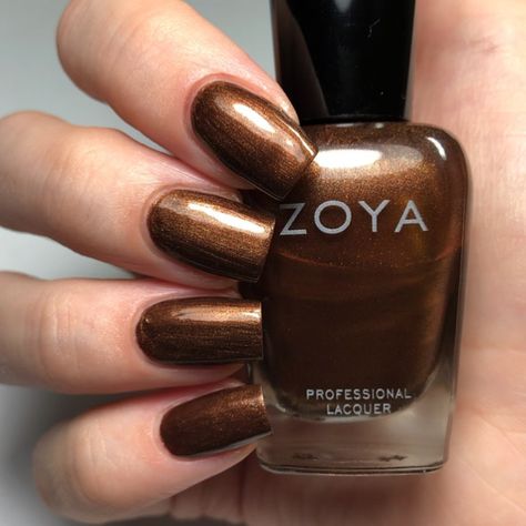 Brown Bronze Nails, Bronze Nail Polish, Bronze Nails, Natural Nail Polish, Zoya Nail Polish, Glitter Nail Polish, Brown Nails, Nail Varnish, Nails Inspo