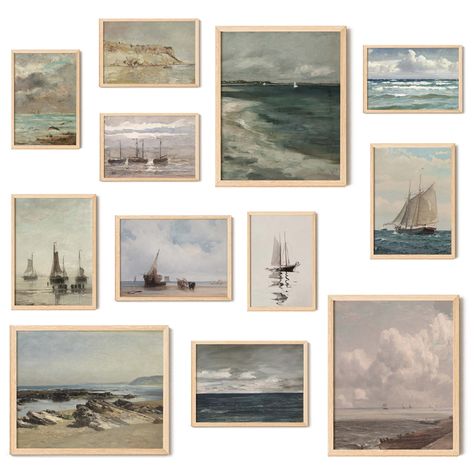 PRICES MAY VARY. Breathtaking Coastal Wall Decor Collection: Embark on a serene journey with our French Coastal Decor ensemble, a meticulously curated selection that captures the essence of the sea. This collection features an exquisite array of Beach Scene Wall Art and Seascape Art Prints, designed to bring the tranquil beauty of the coast into your home. Set Includes: Dive into the charm of the seaside with our diverse offering, which includes 3 pcs 8x10 inch, 4 pcs 5x7 inch, 5 pcs 4x6 inch An Ocean Wall Art Living Rooms, Coastal Pictures Wall, Coastal Colonial Decor, Coastal Cottage Wall Decor, Vintage Coastal Prints, Vintage Beach Prints, Antique Cottage Decor, Moody Coastal Decor, European Coastal Decor