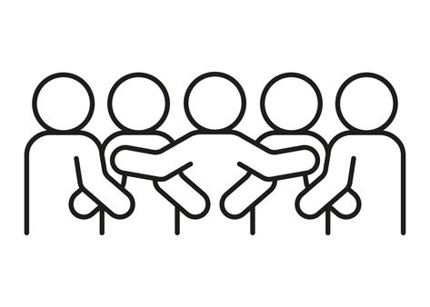 People Embracing Drawing, Hug Logo Ideas, Friends Hugging Drawing, Group Of People Drawing, People Icon Design, Teamwork Drawing, Friends Symbol, Hug Icon, Embrace Illustration