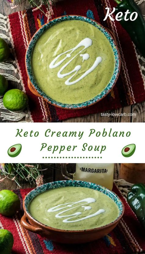 Poblano Pepper Soup, Poblano Soup, Poblano Pepper, Soup Creamy, Keto Soups, Cream Sauce Recipes, Cabbage Soup Diet, Pepper Soup, Keto Soup