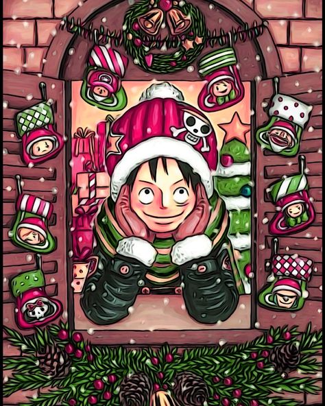 One Piece Christmas Official Art, Christmas One Piece Wallpaper, One Piece Christmas Icons, One Piece Christmas Wallpaper, One Piece Christmas, Christmas One Piece, Disney Merry Christmas, Cute Funny Pics, One Piece Wallpaper Iphone