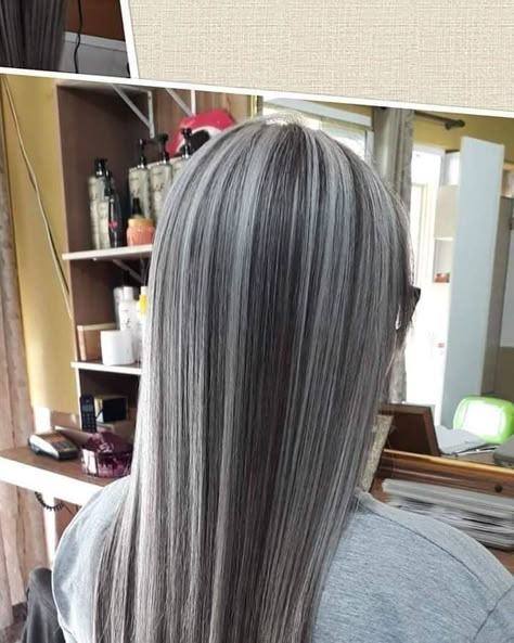 Silver Highlights On Light Brown Hair, Pelo Color Ceniza, Ash Blonde Hair Balayage, Ashy Hair, Ash Blonde Hair Colour, Grey Hair Transformation, Silver Blonde Hair, Hair Color Underneath, Grey Hair Inspiration