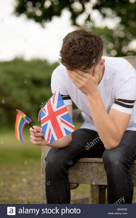 Stock image Man has his head in his hands with a british UK england flag and lgbtq+ rainbow flag. He is sufferinf Rw&rb Fanart, Rwrb Wallpaper, Casey Mcquiston, Stock Photos Funny, Funny Poses, Draw The Squad, Human Poses Reference, Silly Images, Goldfinch