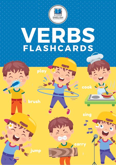 Action Verbs Flashcards Free Printable, Verbs Flashcards Free Printable, Action Verbs For Kids, Action Verbs Flashcards, Verb Flashcards, English Created Resources, Primary Worksheets, Action Verbs Worksheet, Build A Sentence