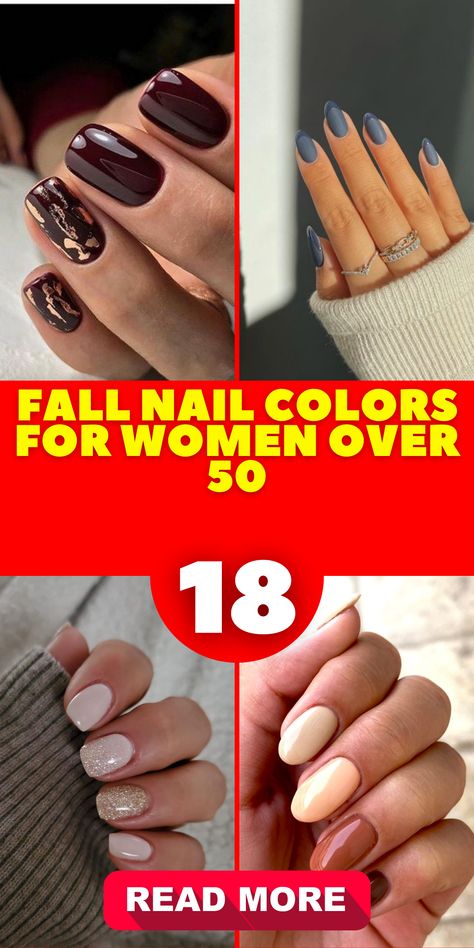 Discover the trend of fall nail colors for women over 50. From neutral tones to green shades, our collection is designed for black women art designs. Explore our 2023 gel, dip powder 2023, and SNS options for a chic look.Step into the world of fall nail colors for women over 50. Our collection ranges from early autumn shades to light hues. Don't miss our 2023 dip, DND, and gel polish options, perfect for a trendy finish. Autumn Gel Nails 2023, November Nail Trends 2023, Fall Winter 2023/2024 Nail Trends, Dip Powder Nail Design Ideas Fall, Fall Dip Nail Colors 2023, Fall Nail Polish 2023, Fall Nails Colors 2023, Trendy Fall Nail Designs 2023, Nail Ideas Fall 2023