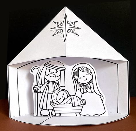 Nativity scene Simple Nativity Coloring Pages, 3d Nativity Scene Printable, Nativity Scene Coloring Pages For Kids, Free Printable Nativity Scene, Nativity Coloring Pages Printables Free, Nativity Scene Coloring Pages, Nativity Scene Printable, Christmas Card Kids, Nativity Printables