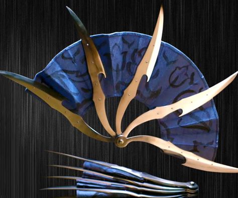 Forging Kitana’s War Fans Knife Aesthetic, Pretty Knives, Cool Swords, Cool Knives, Fantasy Jewelry, Hand Fan, Zombie, Concept Art, Books Wattpad