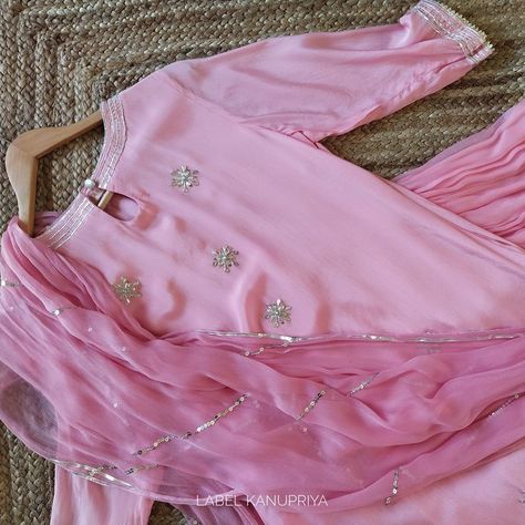 Pink Colour Kurti Designs, Colour Kurti Designs, Designer Gharara, Sharara Design, Pink Kurti, Sharara Designs, Indian Designer Suits, Designer Kurti Patterns